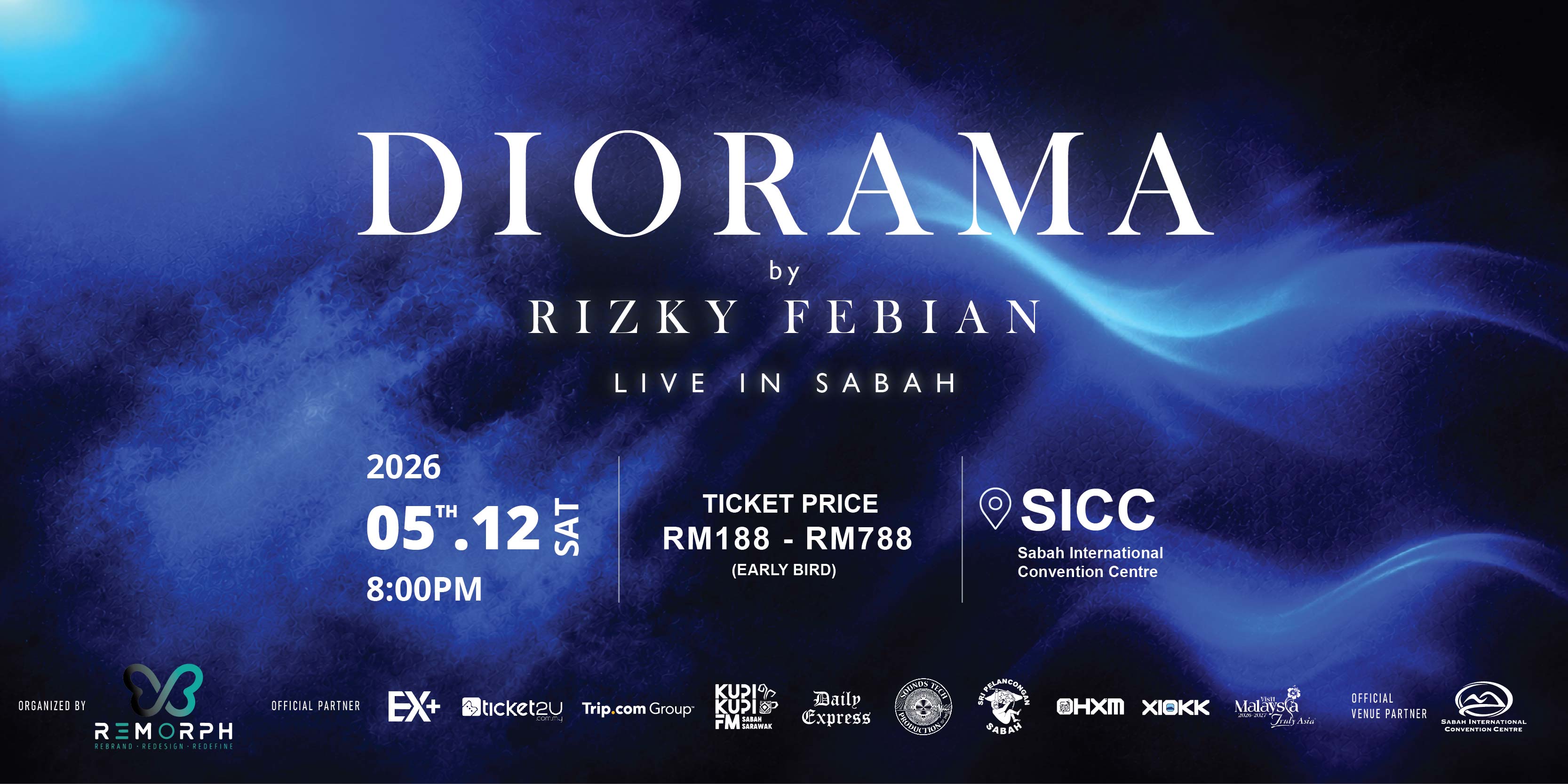 Poster Rasmi Konsert DIORAMA by Rizky Febian Live in Sabah
